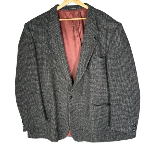 Vintage Harris Tweed Blazer Sport Coat GreyClassic Old Money 54L
